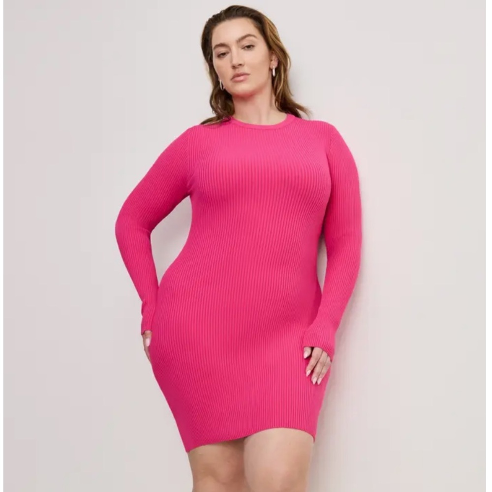 NWT Good American Virgo Long Sleeve Rib Minidress XL-2XL